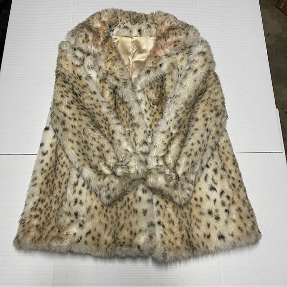 Vintage Sportowne Women’s Faux Fur Coat Size 10 – Retro Fashion - Picture 3 of 8